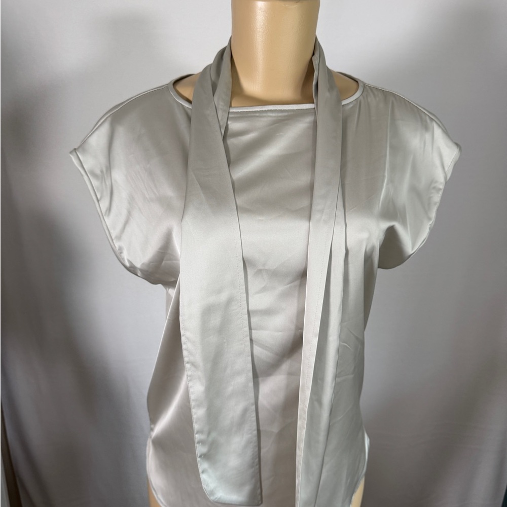 Elegant Women's Gray Satin Top
